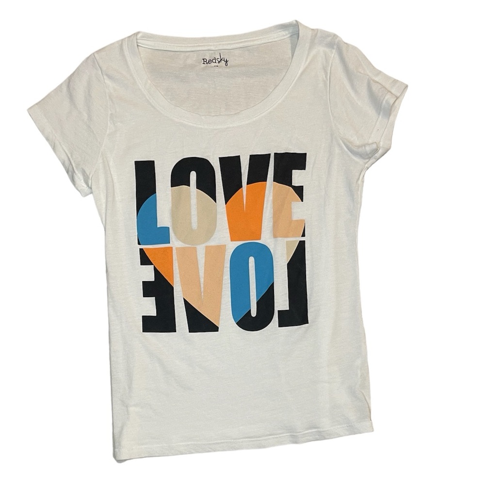 Redsky Love Logo Short Sleeve White T-Shirt Sz M 3x$25